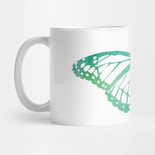 Butterfly Design in Blue and Green Paint Strokes Pattern 3 Mug